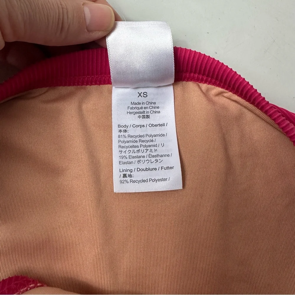 J.Crew Womens Ribbed Trim Hipster Low Rise Full Coverage Bikini Bottom Pink XS